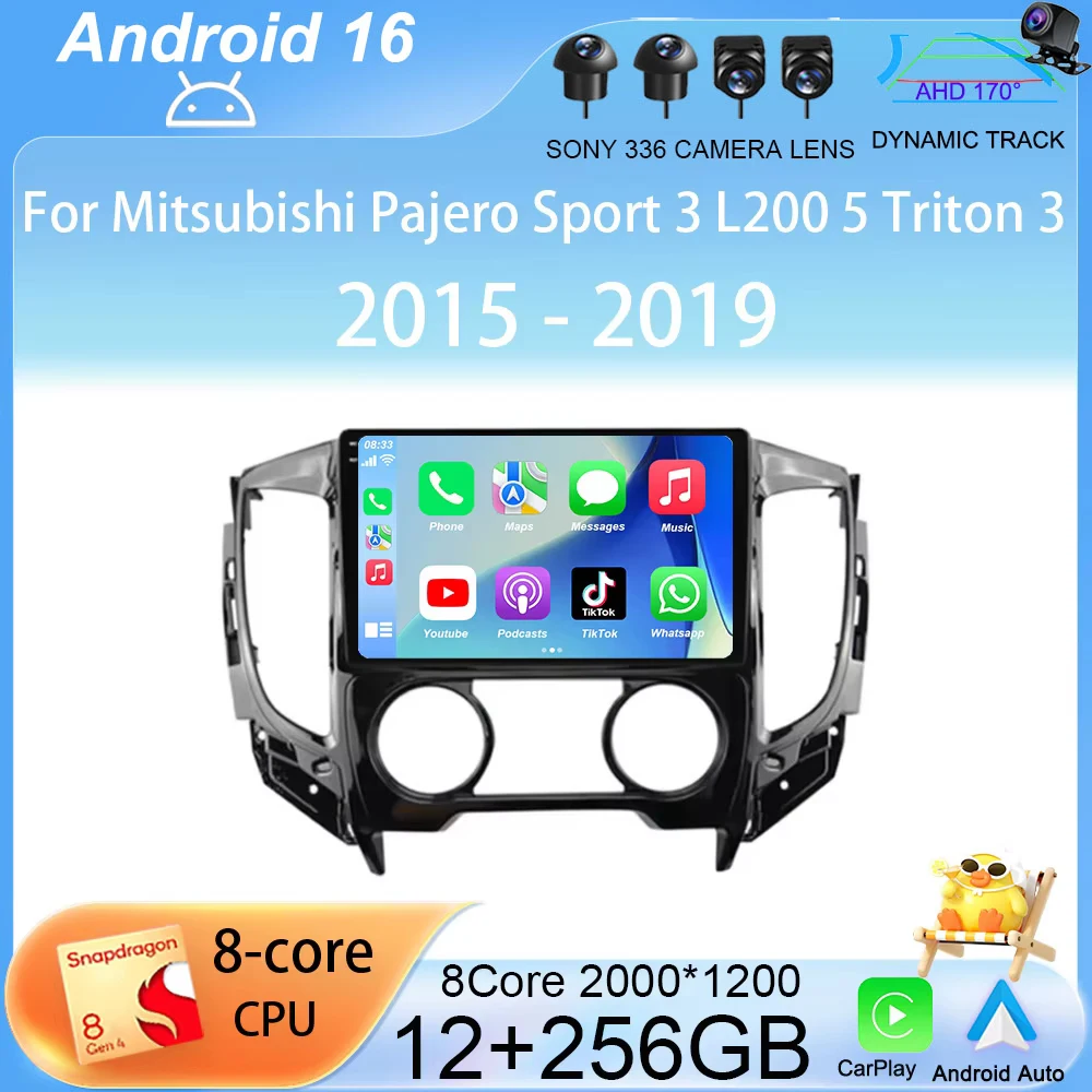 

Android 16 Carplay For Mitsubishi Pajero Sport 3 L200 5 Triton 3 2015 2016 2017 2018 2019 Car Radio GPS Multimedia Video Player