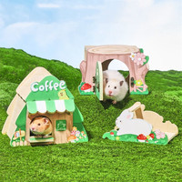 Garden Coffee Series Wooden Hamster House Small Animal Cage Landscaping Supplies Rat Accessories Dwarf Mouse Chipmunk House