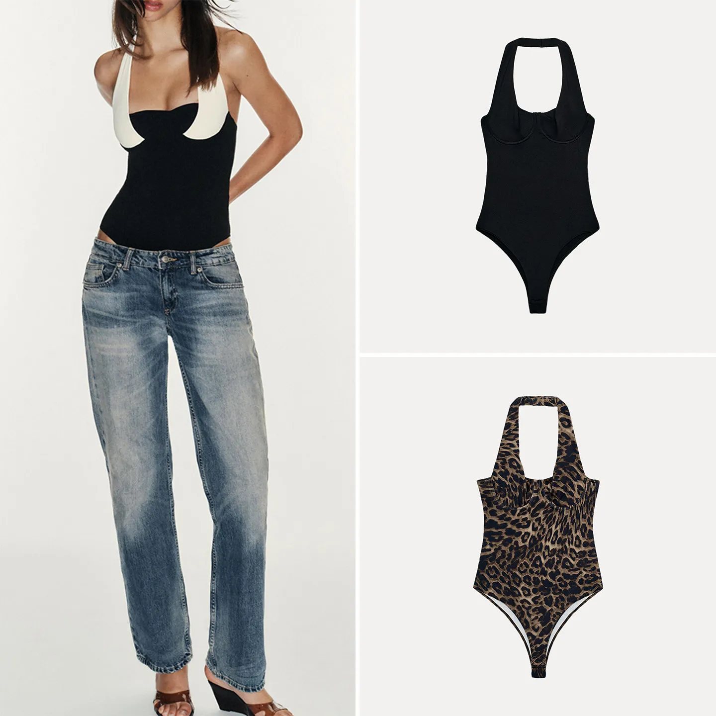 Fashionable Women's One-Piece Suit Summer 2026 Neck Hanging Collar Multi-Color Options with Support Ring ZADATA Brand