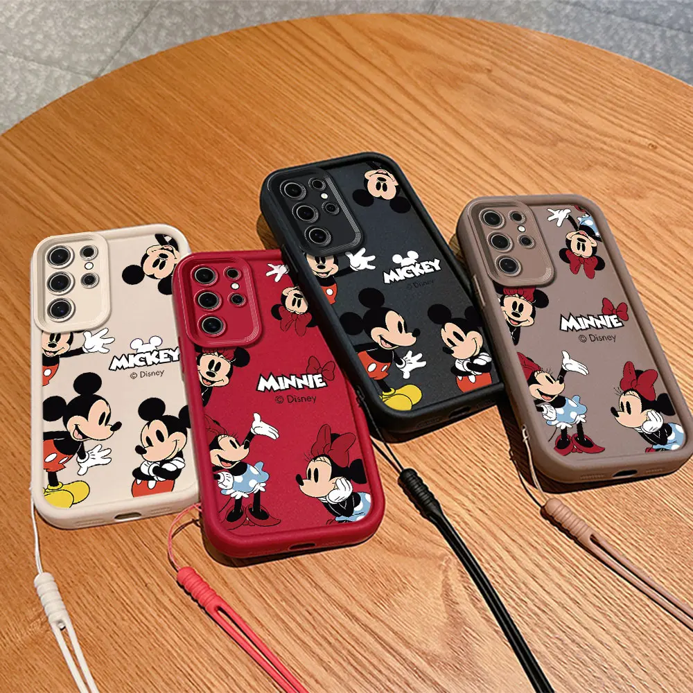 Mickeys Minnie Hot classic Phone Case for OPPO A5 A7 A16 A17 A38 A53 A54 A55 A58 A72 A74 A76 A78 A94 4G 5G Cover With Hand Strap