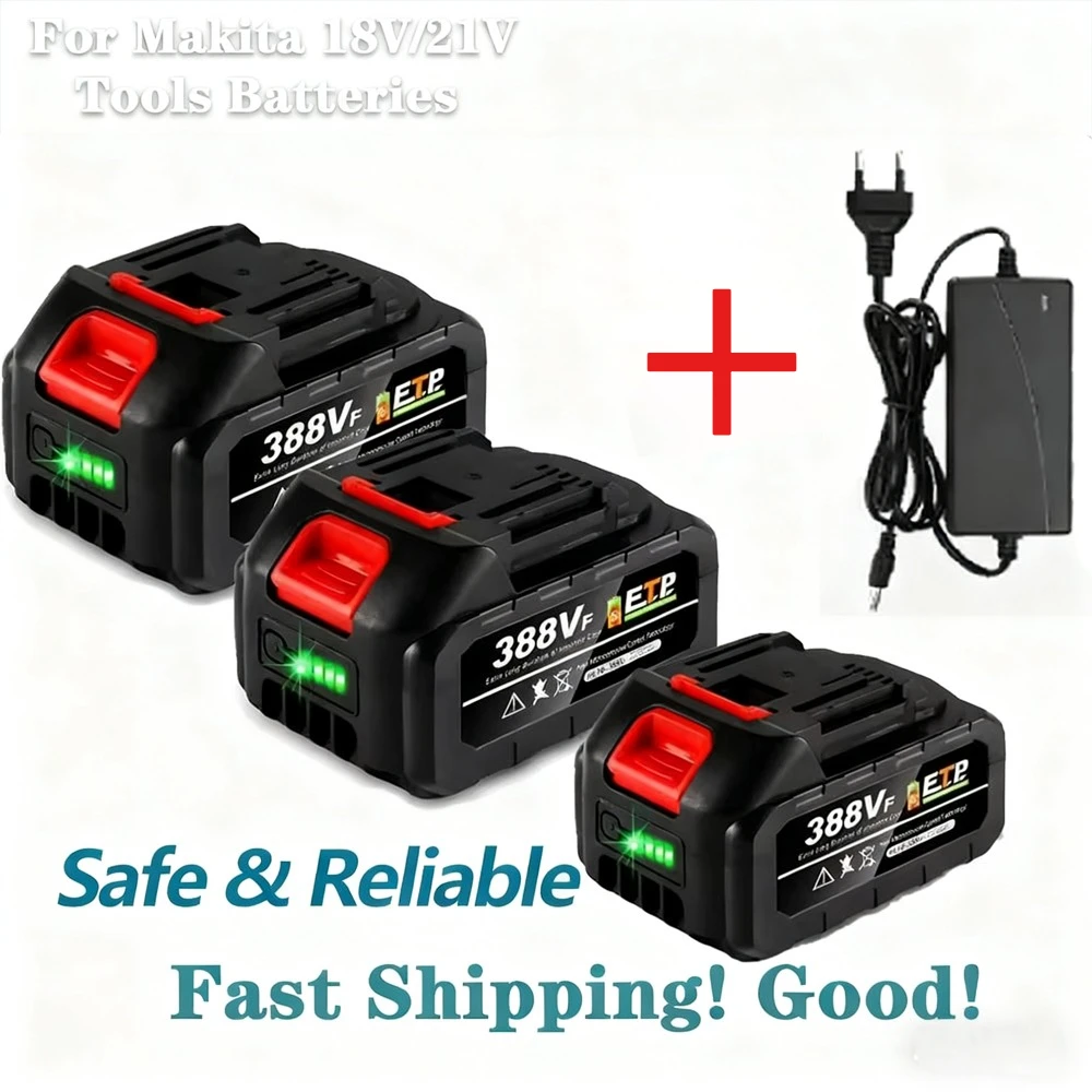 

For Makita 18V Tool Battery For Makita 18-20V Rechargeable Lithium Battery EU Plug for Brushless Chainsaw Drill Electric Wrench