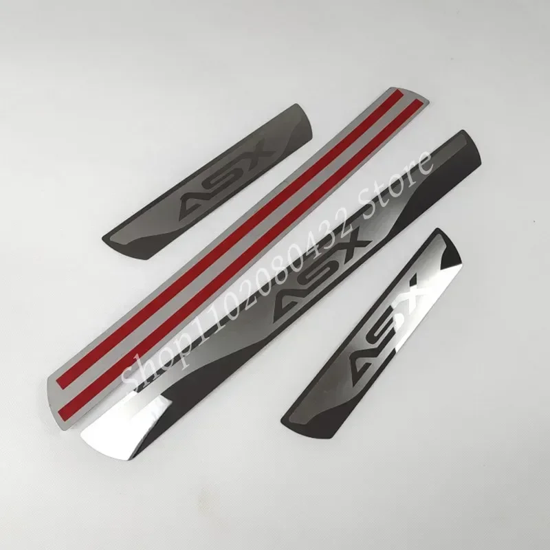 For Mitsubishi ASX Accessories Door Sill Scuff Plate Protector Car Sticker Threshold Pedal Guard Trim 2017 2016 2020 2022 2021 view 2