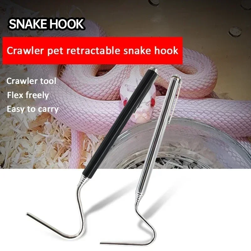 

1 Pack of Professional Snake Hooks Snake Catching Tools Retractable Stainless Steel Hook Accessories 17-67cm Snake Hooks Reptile