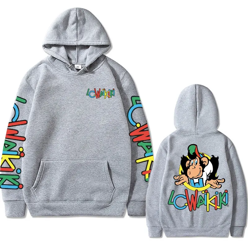 Hot Sale Funny Monkey Graphic Hoodie Lc Waikiki Monkey Double Sided Print Hoodis Men Women Brand Clothes Man Fashion Sweatshirt