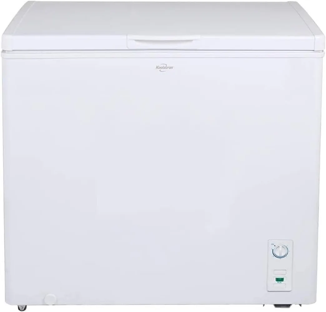 

Large Chest Freezer, 7.0 cu ft (195L), White, Manual Defrost Deep Freeze, Storage Basket, Space-Saving Flat Back, Stay-Open Lid