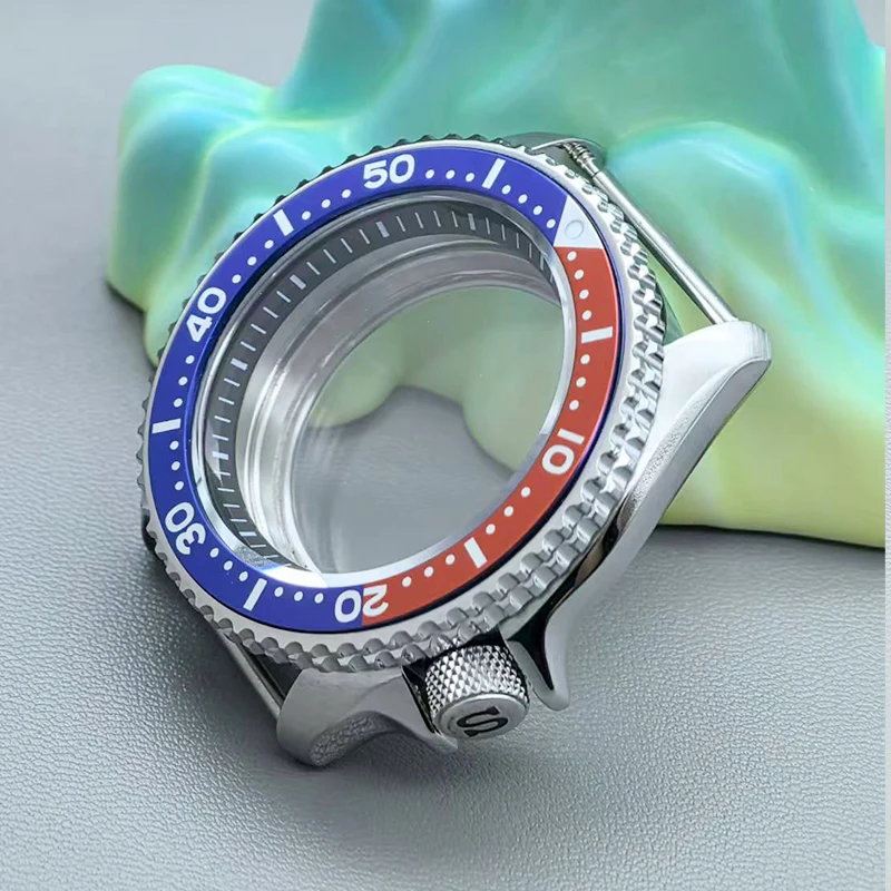 

42mm Silver SKX007 Watch Case Sapphire Crystal Glass Fit NH35 NH36 NH38 4R 7S Movement Transparent Back Cover Case Modified Part