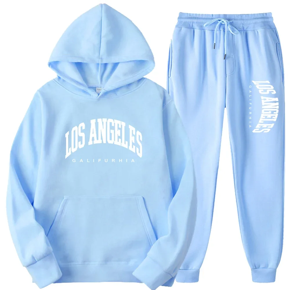 Los angels galifurhia-men feminino hoodies e calças conjunto de roupas esportivas agasalho casual moletom 2 peça conjunto