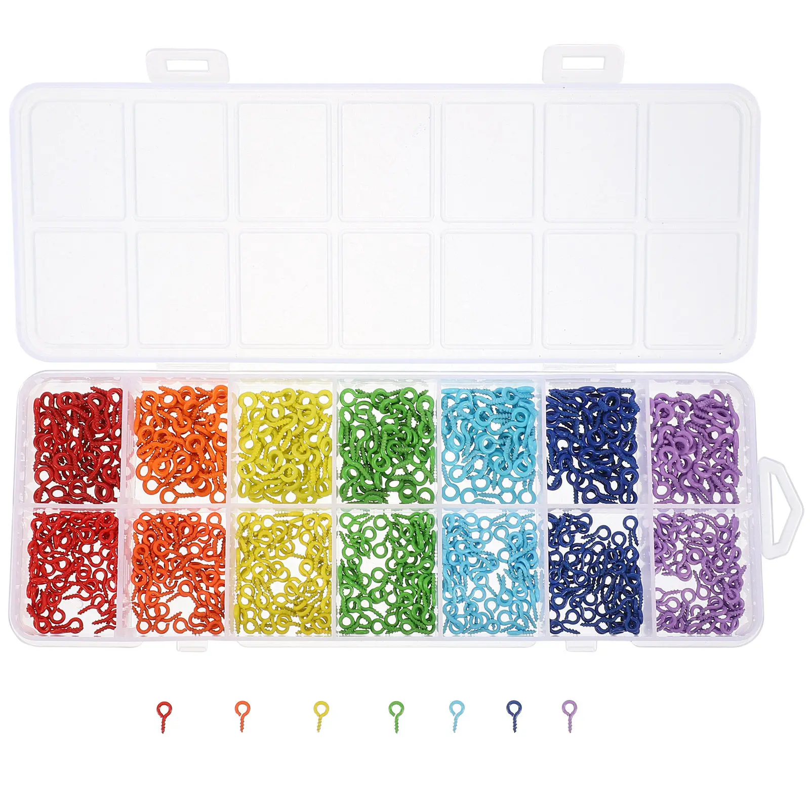 

1 Box Colorful Screw Eye Pins Small Metal Eye Hooks for Jewelry Making DIY Crafts Mini Pins Threaded Clasp Hook