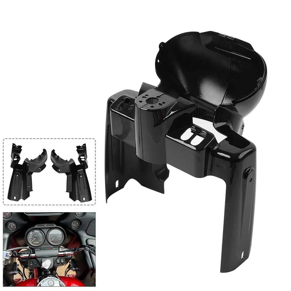 Glossy Black Motorcycle Instrument Gauge Housing Cover Nacelle Speedo Housing Fairing For Harley Road Glide 1998-2013