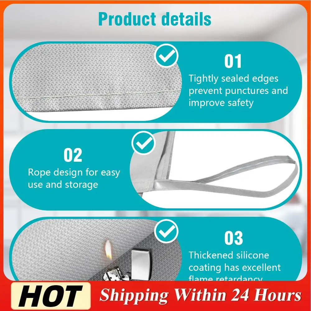 Emergency Fire Suppression Blanket Reusable Fire Extinguisher Blanket Silicone Coated for EV Battery & Engine Fires