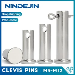 1-10pcs Flat Head Clevis Pins Shaft with Hole M3 M4 M5 M6 M8 M10 M12 M14 M16 304 Stainless Steel Location Positioning Dowel Pins