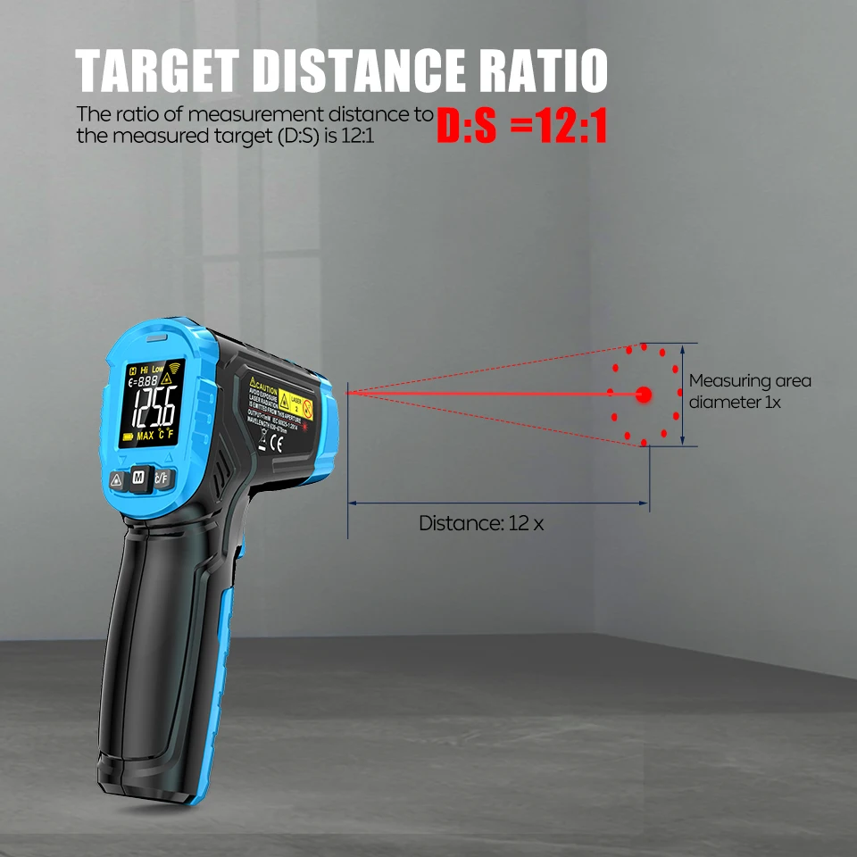 Aicevoos Digital Infrared Thermometer Non-Contact Handheld Laser Temperature Meter Gun Pyrometer Temperature Tester Instruments