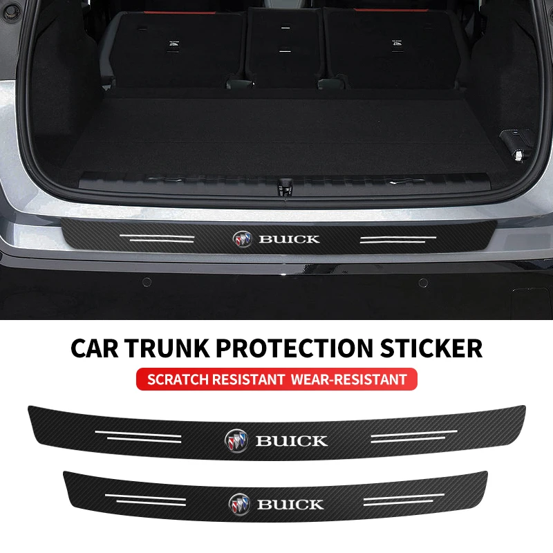 

1Pcs Car Carbon Fiber Rear Bumper Trunk Protection Stickers For Buick Toyota Hyundai Volkswagen Suzuki Kia Chevrolet Seat MINI