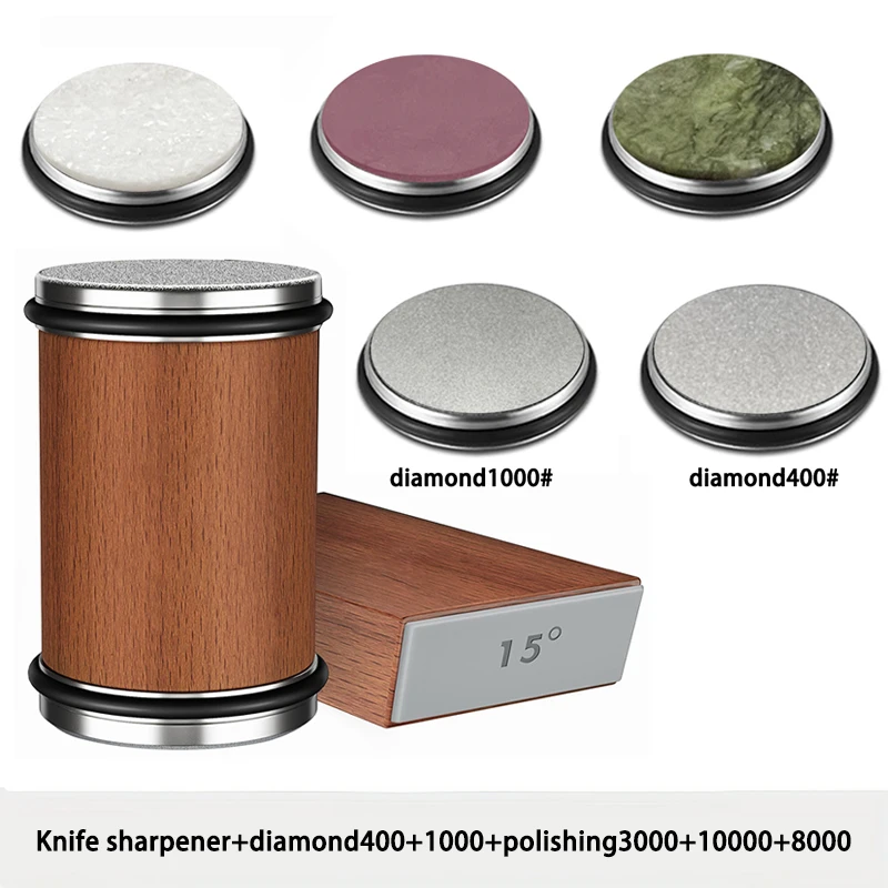 Kit d'affûtage de couteaux rotatif UPgrade avec 15/20 lames °   Affûteurs à rouleaux magnétiques angulaires 240-10000 #   Accessoire d'affûtage pour cuisine Grindstone