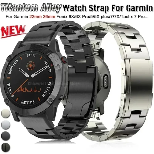 Correa de Metal de titanio para Garmin Fenix, pulsera de ajuste rápido, 22, 26mm, 7X, 7, 6X Pro, 5X Plus, Instinct, Epix, Forerunner945