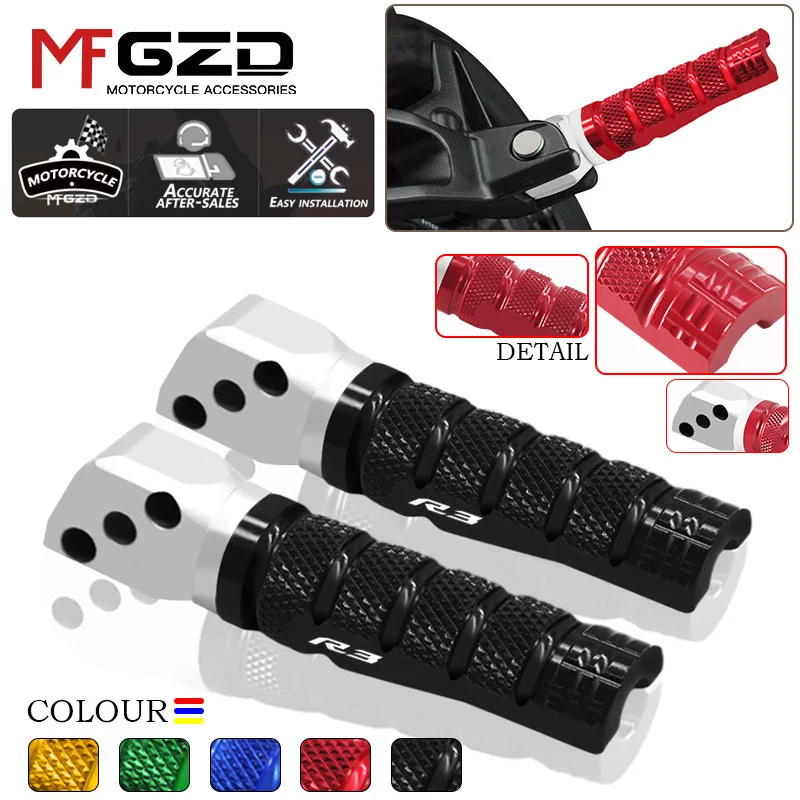 

R3 New Motorcycle Accessories Rear Passenger Foot Peg Rear Footrests Pedals For YAMAHA YZF-R3 2015-2021 2022 2023