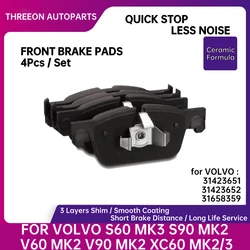 THREEON Front Ceramic Brake Pads For VOLVO S60 MK3 S90 MK2 V60 V90 II XC60 2 31423651 31423652 31658359