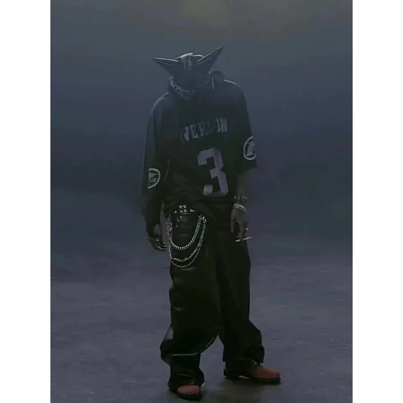 

Style Hollow Mesh Rugby Letter 3D Printed Breathable Quick Drying Short Sleeved T-shirt