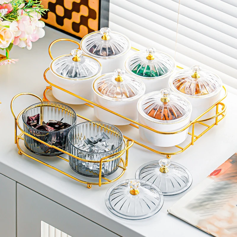 

Light - Luxury Plastic Divided Fruit Tray, Suitable for Home Use in The Living Room, Placed on The Creative Coffee Table