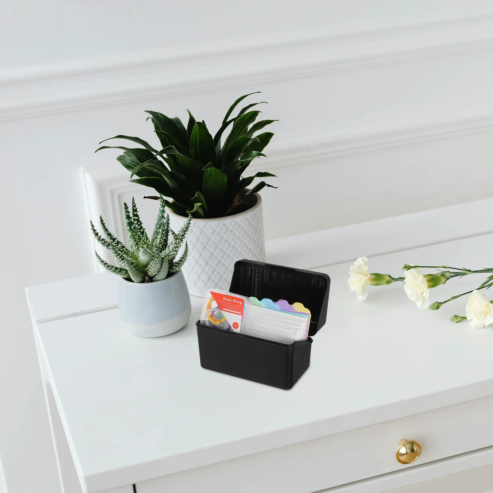 

1 Set Of Flashcard Organizer Box Index Card Storage Case Desktop Notes Holder Business Supplies Portable Card Container Notecard
