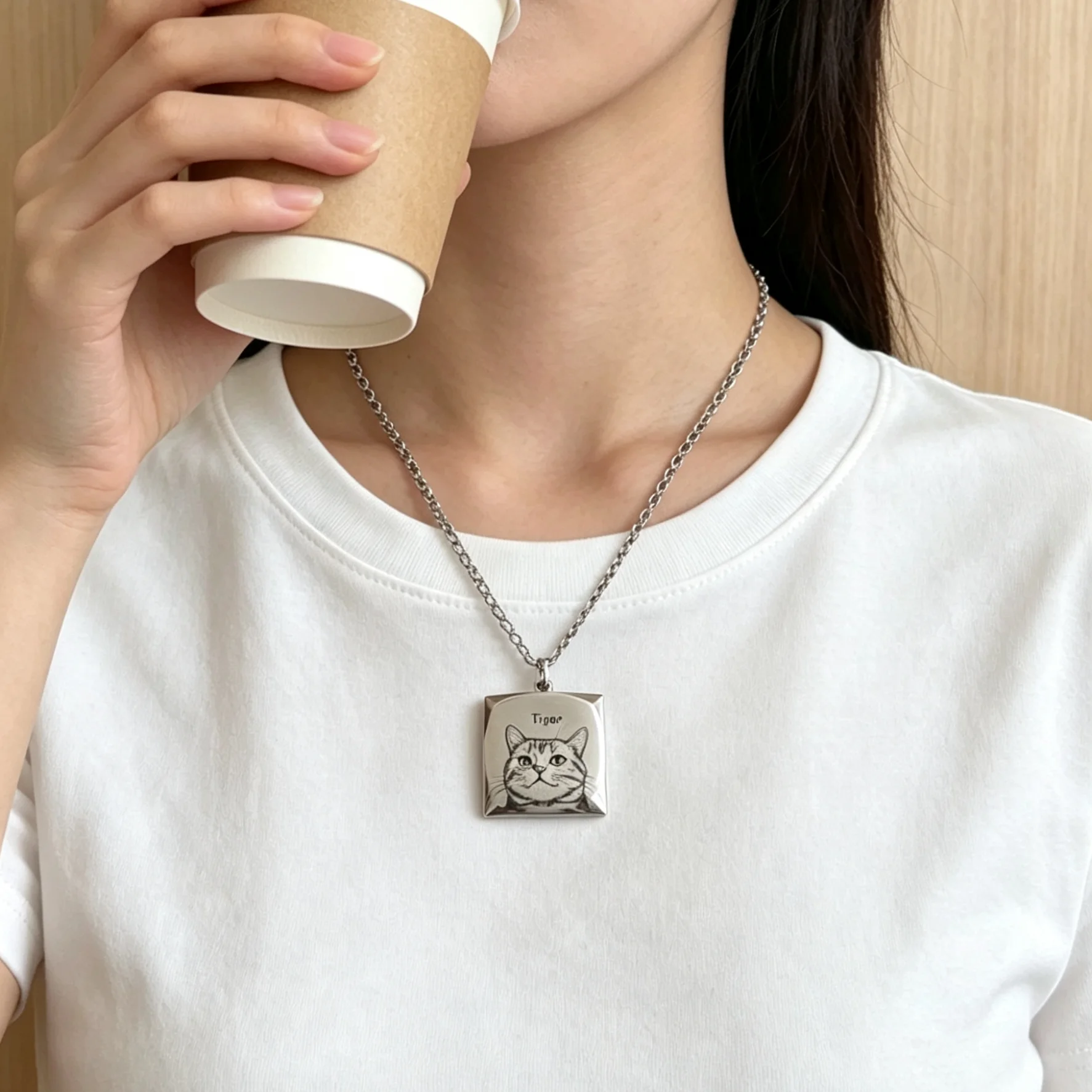 Custom Pet Necklace Pendant Cat Dog Memorial Jewelry Original Simple Trendy DIY Charm Gift ZHAYA