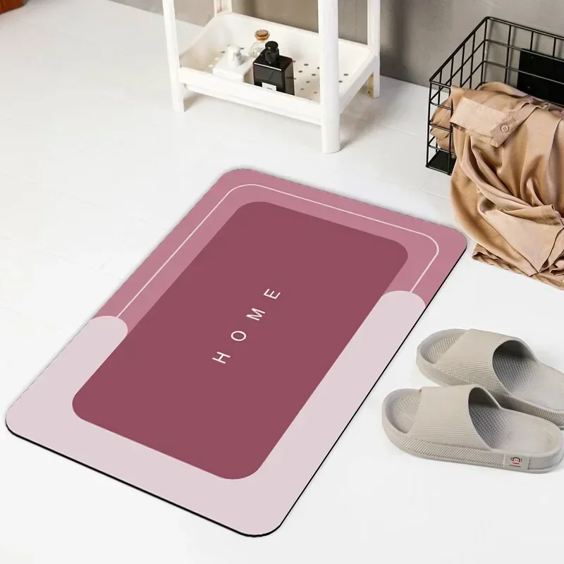 Absorbent Bathroom Bath Mat Anti-slip Shower Rug Quick Drying Bath Mats Kitchen Entrance Doormats Home Floormat Bathtub Carpet