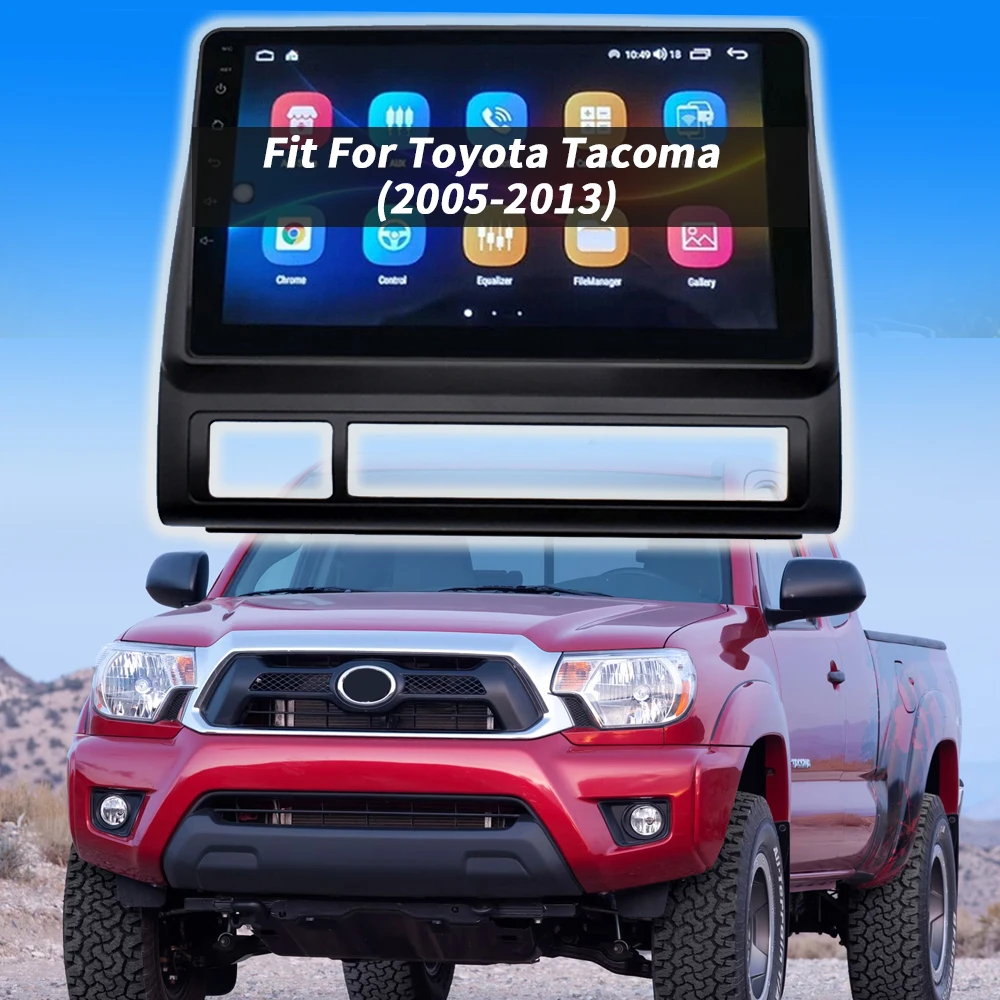 

9 Inch Car GPS Navigation Stereo For Toyota Tacoma 2005-2013 Radio Fascias Panel Frame Fit 2 Din Dash Head Unit Screen Trim Kit