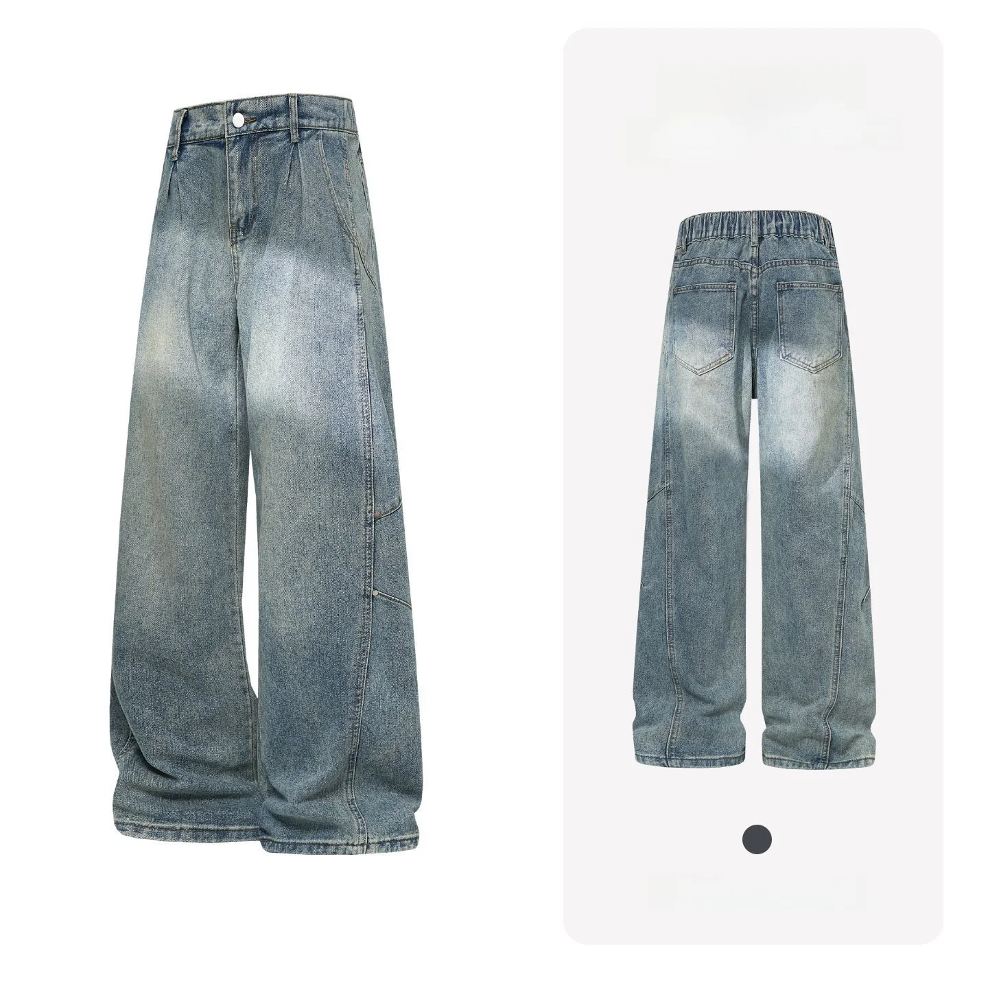 

Мужские джинсы свободного прямого кроя в стиле High Street, осенне-зимние, новые, с элементами пэчворка, американский деним, средняя посадка, на молнии