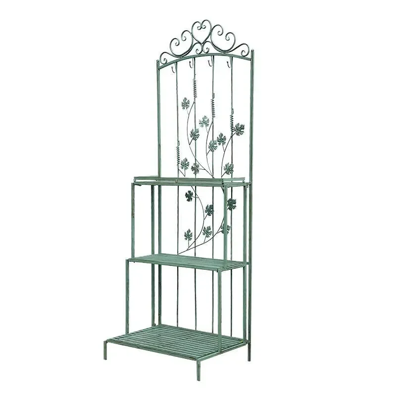 for Multi-Layer Industrial Outdoor Iron Flower Stand for Garden Balcony Ornament Potted Plant Display Eco-Friendly Durable