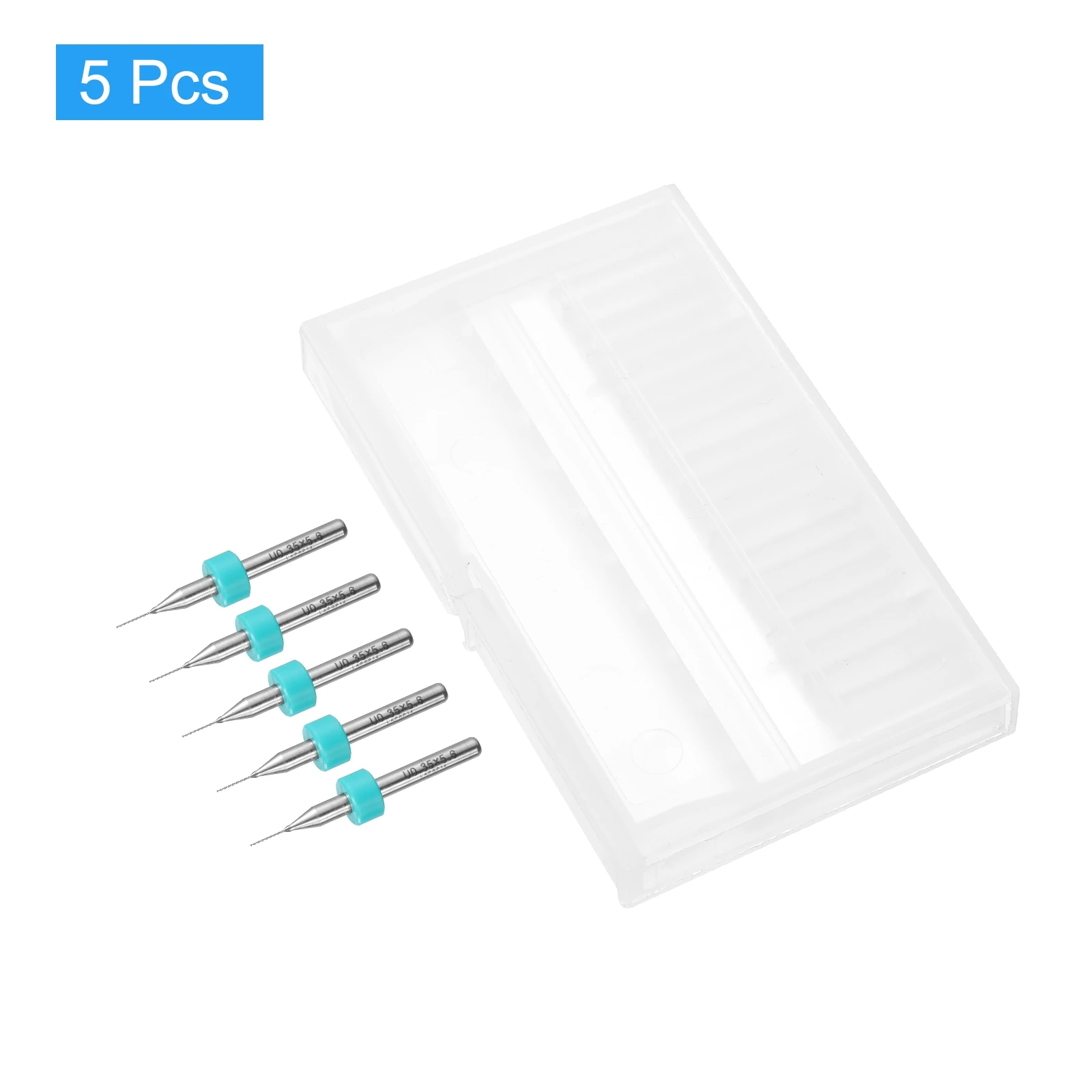 Brocas PCB de 5 uds., herramienta rotativa de carburo de tungsteno de 0,35-3mm, placa de circuito de impresión de grabado CNC, microbrocas de vástago de 1/8 pulgadas
