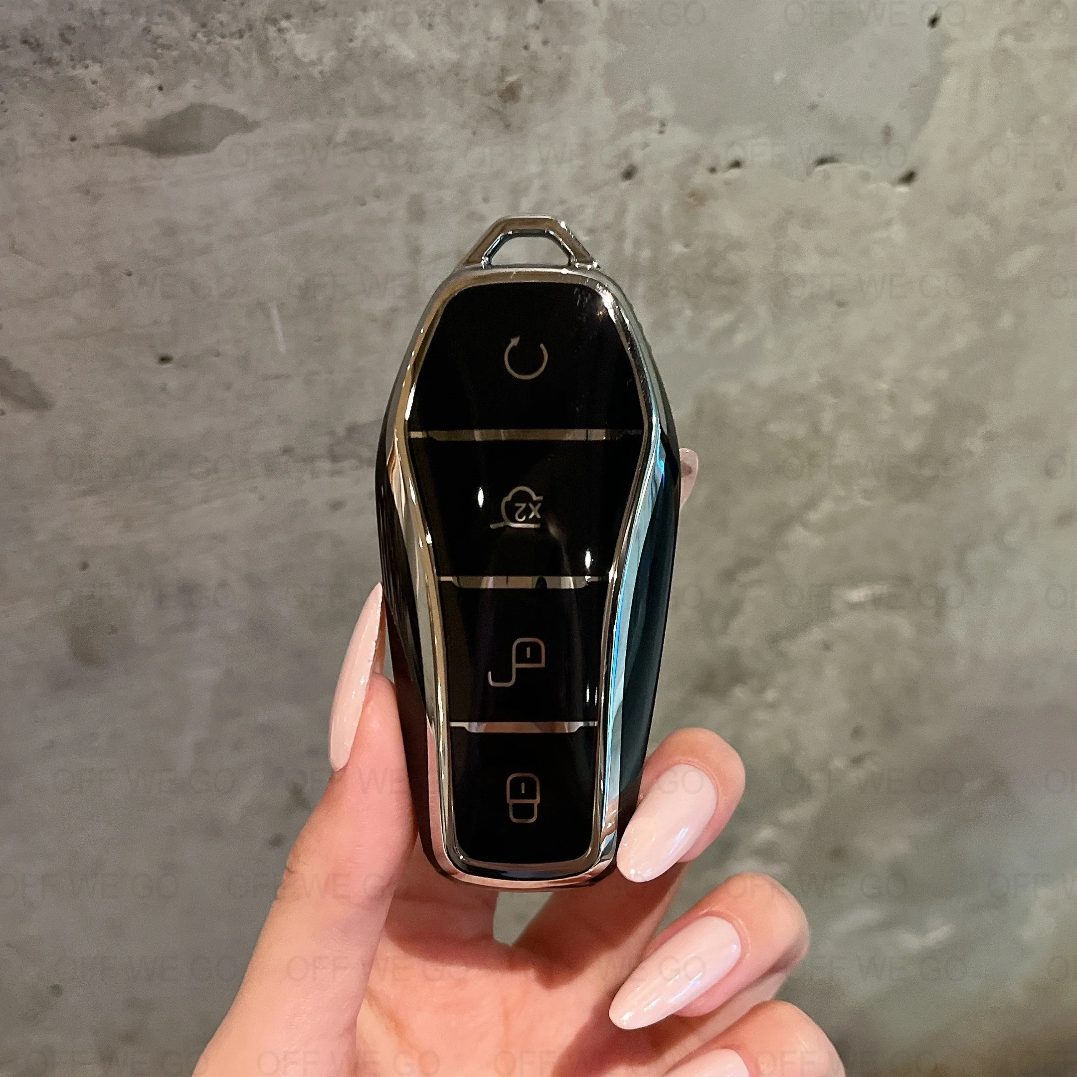 Autoschlüssel-Hülle Passend für BYD Han Ev Tang Dm, 4-Tasten Leder-Schlüsselhülle Smart Key-Gehäuse mit Schlüsselanhänger – Detail 14