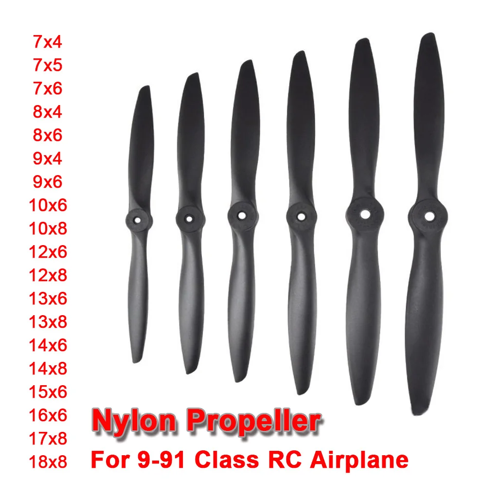 1Pcs RC Airplane Petrol Engine Blade 7/8/9/10/12/14/13/15/16/17/18 Inch Nylon CW Propeller JXF Prop For 9-91 Class RC Airplane