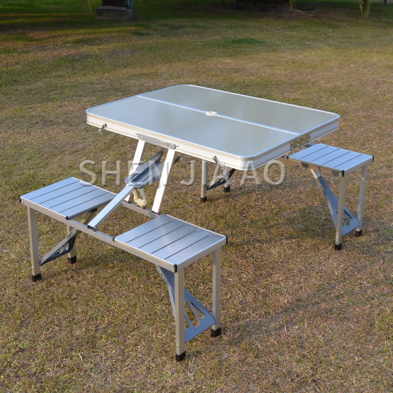 Outdoor Folding Table Aluminum Alloy Piece  Portable Table And Chair Camping Picnic Portable Combination  And Chair