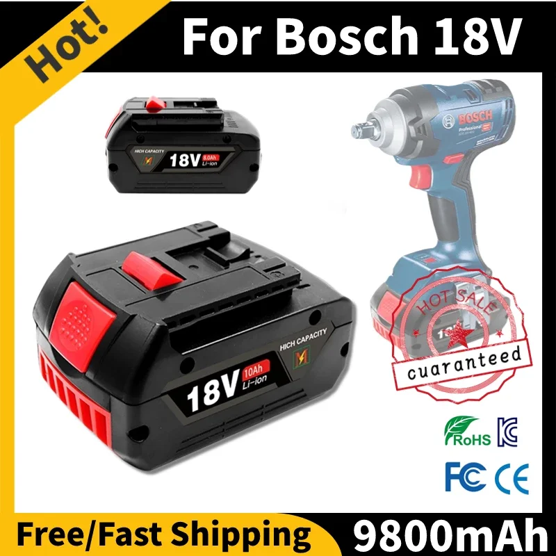 

10000mAh battery for Bosch 18V battery Rechargeable Power tool Backup 10.0ah Portable Replacement BAT609 BAT619