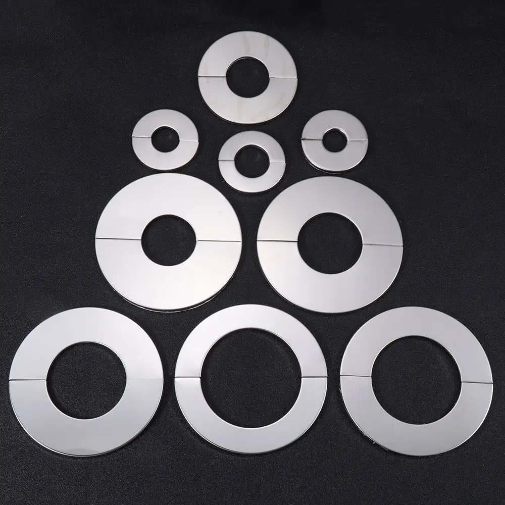 Conector autoadhesivo de decoración de grifo de acero inoxidable, cubierta de pared de tubería de agua con acabado cromado para ducha, accesorio de baño y cocina