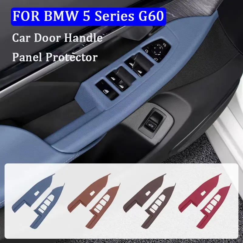 For BMW 5 Series G60 2024 LHD Car Door Handle Panel Protector Pull Trim Cover Auto Interior Door Handles Sticker Decoration