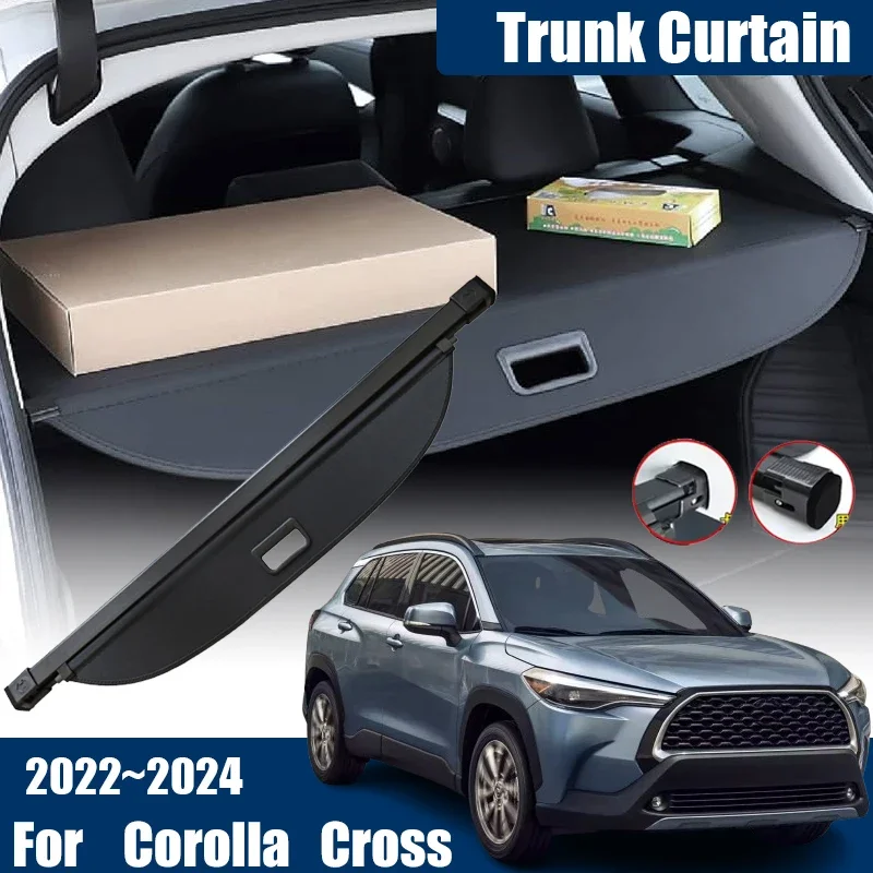 

For Toyota Corolla Cross XG10 2022 2023 2024 Anti-peeping Car Trunk Cargo Cover Luggage Partition Privacy Shades Car Accessories