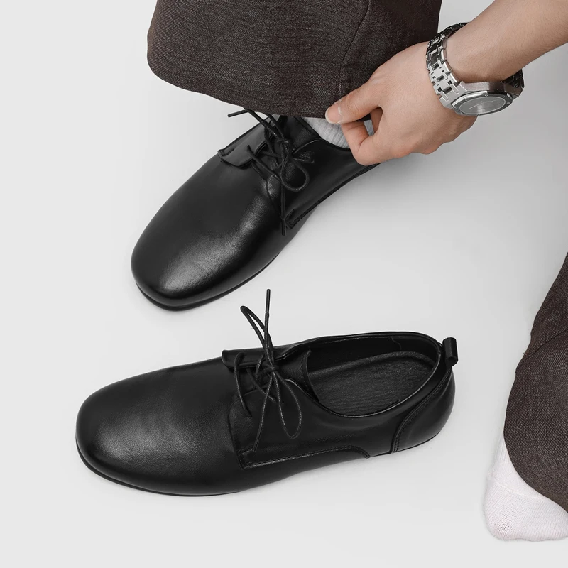 Size 38-46 Men Derby Shoes Suede Reverse Surface High-quality Retro Men Casual Lace-up Business Office Shoes Commuting Shoes