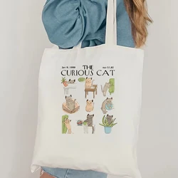 Cat Tote Curious Cat Canvas Bag Funny Cat Merch Funny Cat Tote New Yorker Tote Magazine Tote Bag New Yorker Cat Magazine