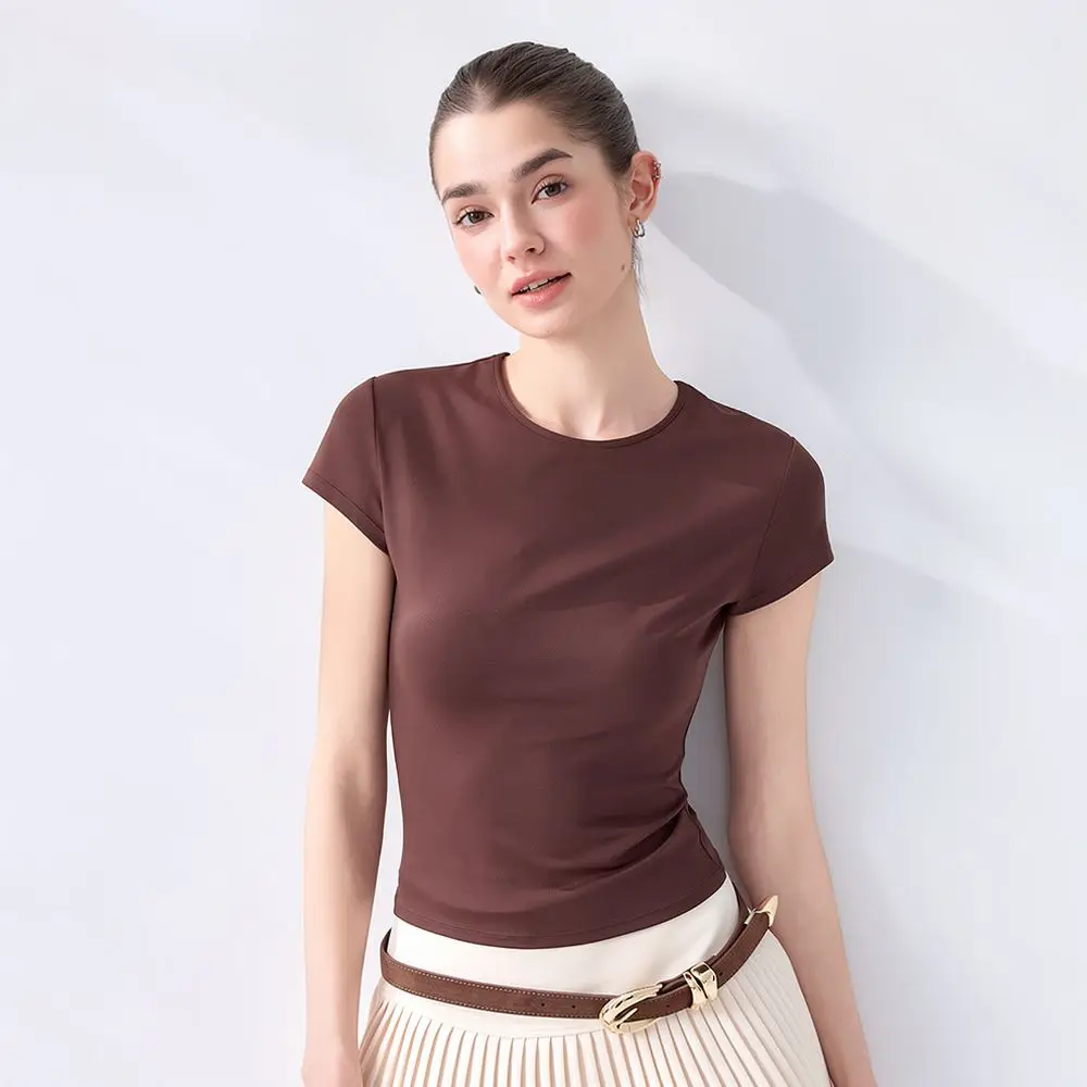 Women Slim Fit Athletic T Shirt Breathable Yoga Short Sleeve Top Quick Dry Sport Shirt Running Fitness Gym Tee