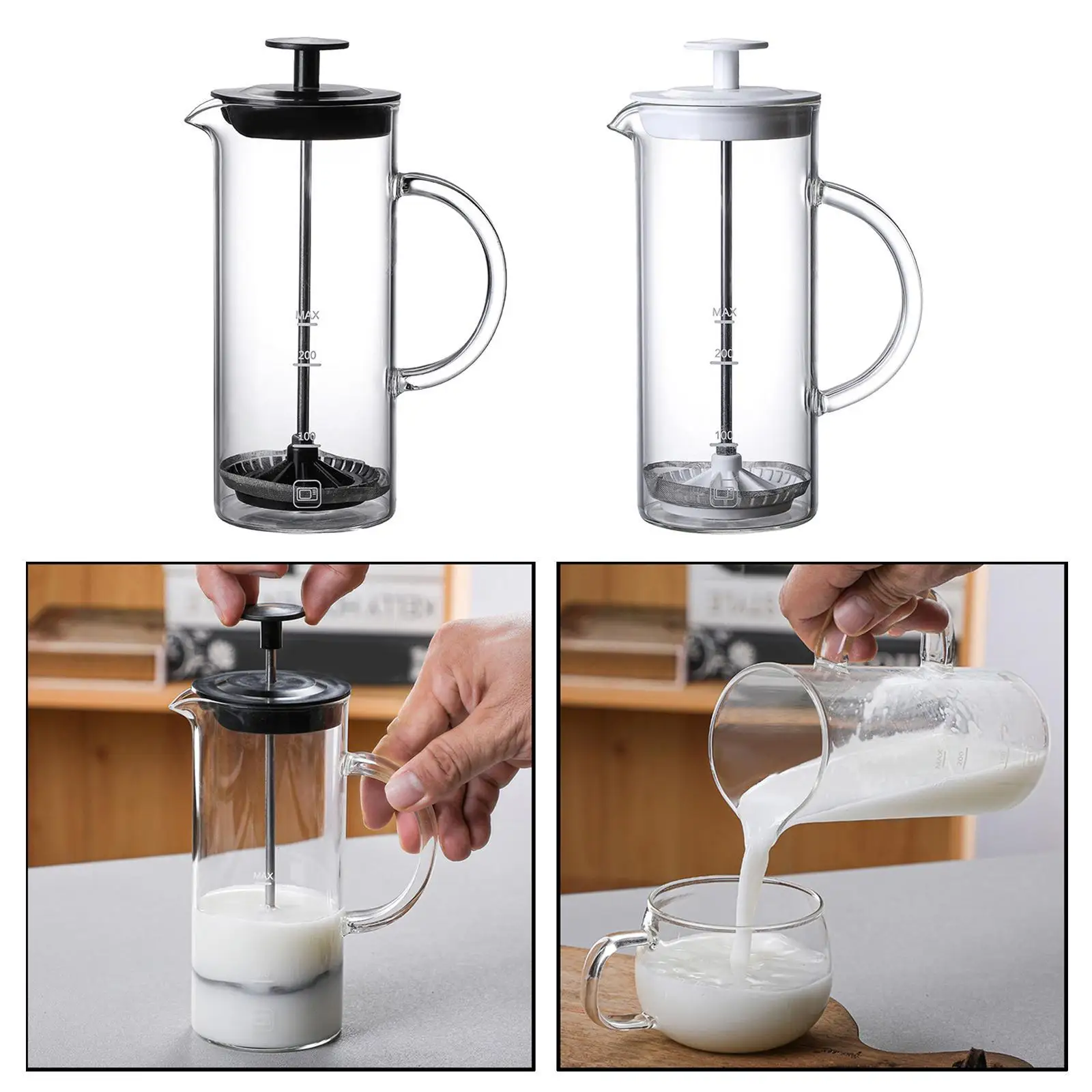 French Press Coffee Maker 480ml Easy Clean & Using Milk Frother Coffee Press for Tea Save Money Office Home Pot