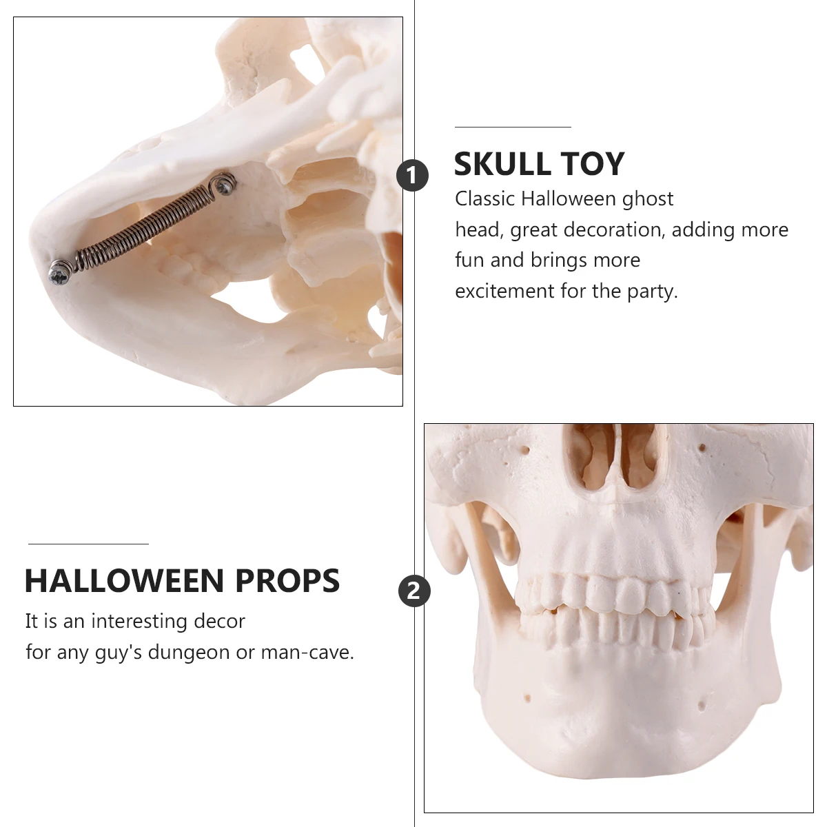 

Skull Decoration Parties Supplies Head Ornaments for Crafts Horror Human Prop Toy Halloween