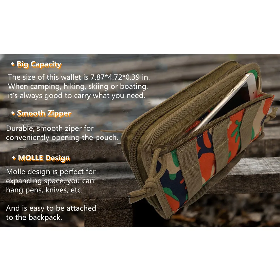 Открытый тактический кошелек, держатель для удостоверений личности, сумки, военный органайзер для кредитных карт MOLLE