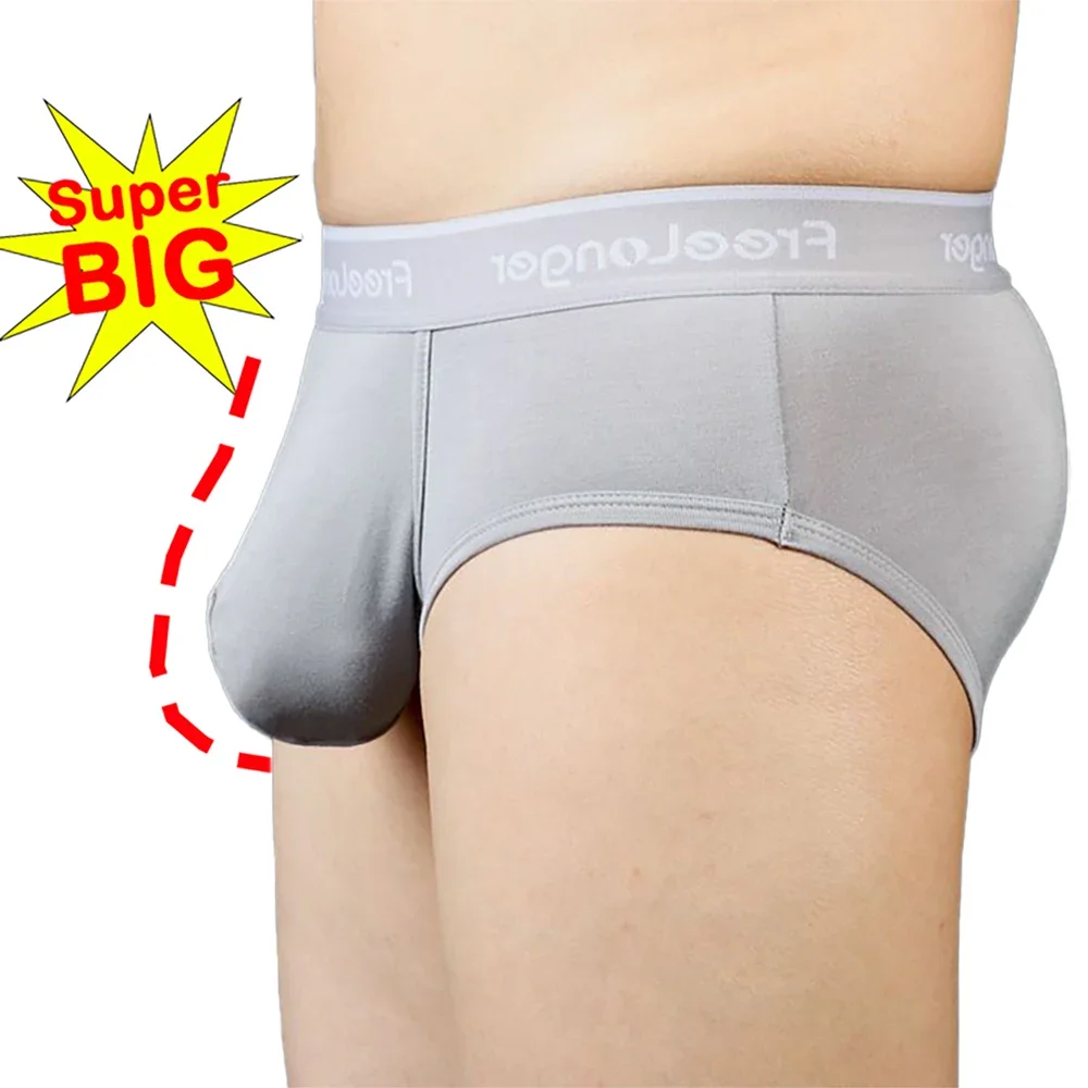 Man Briefs Ultra-Low Sexy Elastic Super Big Bulge Penis Pouch Lingerie Cock Bag Gay Special U-convex Boxers Enhance Underpants