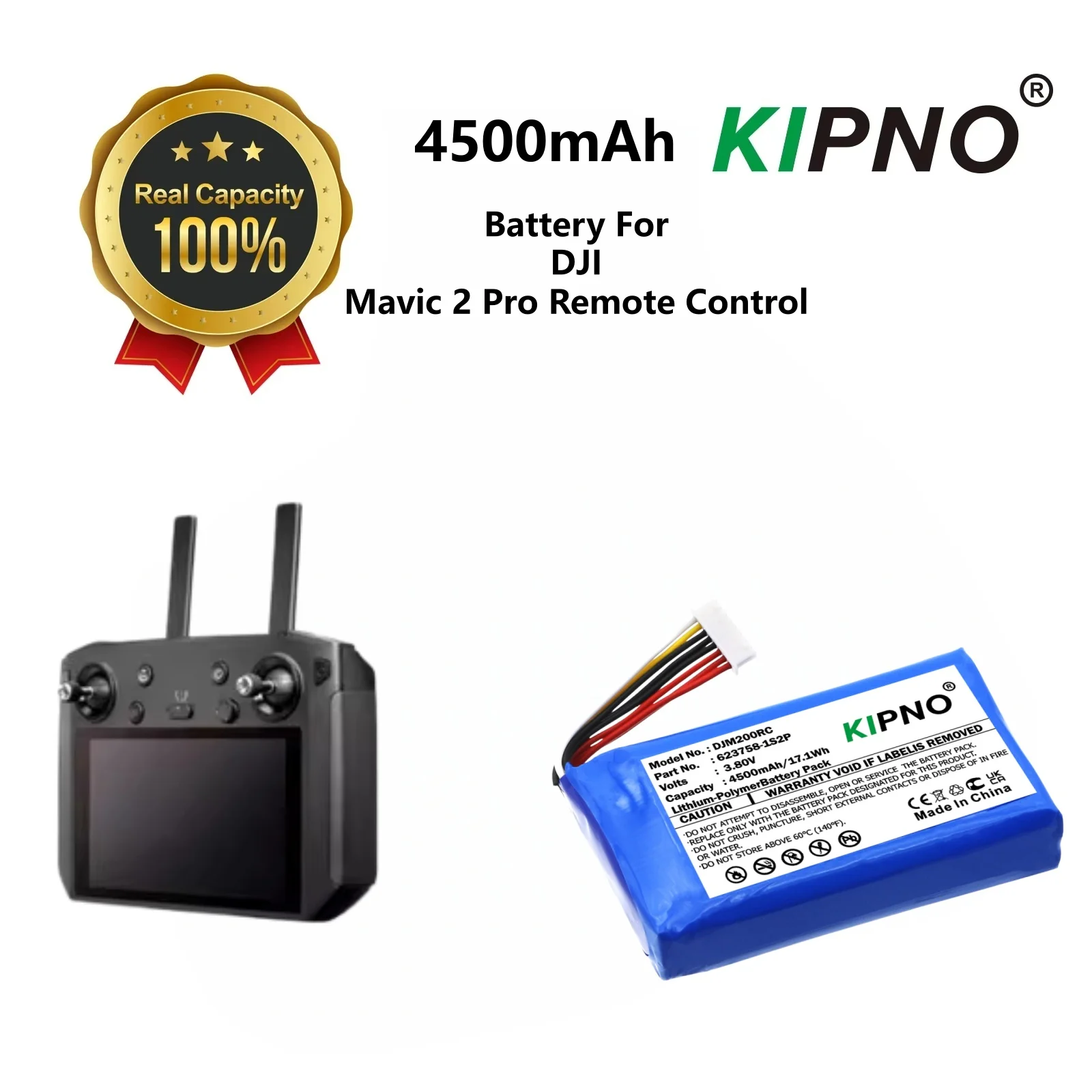 KIPNO 3.8V 4500mAh Remote Controller Battery 623758-1S2P for DJI Mavic 2 Pro Remote Control +TOOL