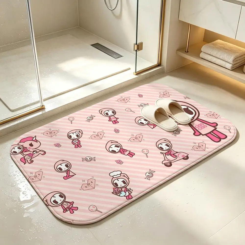 Brand-tokidokiS Floor Mat Bedroom Carpet, Bathroom Foot Mat, Doormat, Non-Slip Absorbent Multi-Use