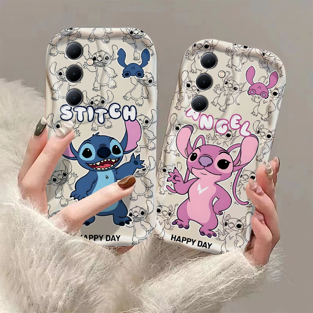 Lovely Stitch couple 3D Wave Case For Xiaomi Mi 14 12 12T 11 Lite Poco M6 X6 X5 X4 F4 X3 M3 Pro 4G 5G Soft Silicone Cover