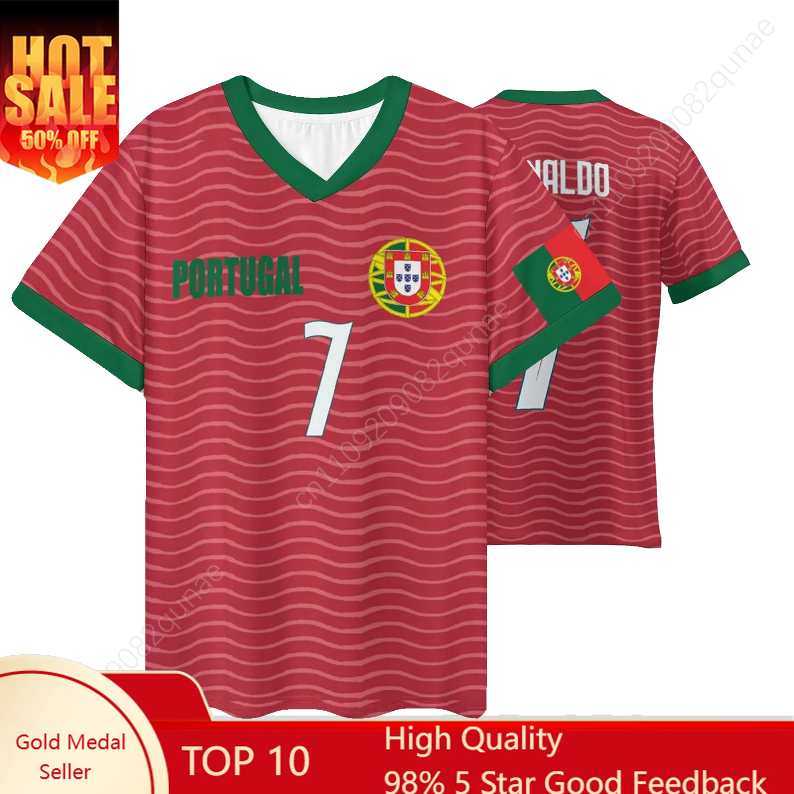 

Portugal Jersey Football NO. 7 Portuguese Ronaldo CR7 Sports T Shirt Flag Jerseys Full Squad Home Top Man Woman TShirt