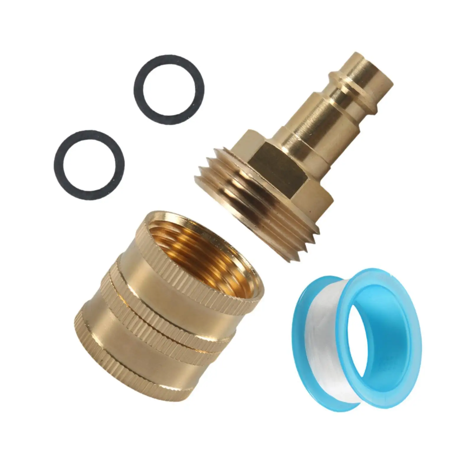 RV Spray Port Quick Connect High Performance PF247007 Easy to Install Pipe Fittings Double Head Sturdy Brass RV Quick Connector