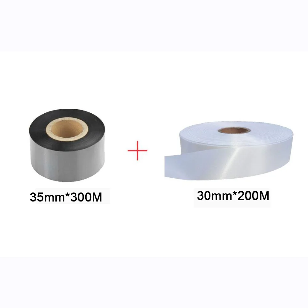 1 Roll 30mmx200M Washing Mark Label and 1 Roll 35mmx300M Print Ribbon